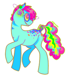Size: 898x1017 | Tagged: safe, artist:octogreed, oc, oc only, species:earth pony, species:pony, needs more saturation, psychedelic, simple background, solo, spray can, transparent background