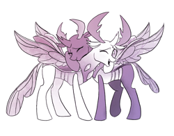 Size: 1710x1344 | Tagged: safe, artist:draw3, character:pharynx, character:prince pharynx, character:thorax, species:changeling, species:reformed changeling, /mlp/, 4chan, brotherly love, brothers, changedling brothers, cute, drawthread, duo, hug, male, monochrome, pharybetes, siblings, thorabetes