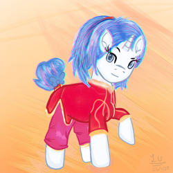 Size: 768x768 | Tagged: safe, artist:legionsunite, oc, oc:magenta pulse, species:pony, species:unicorn, alternate hairstyle, chinese new year, clothing, simple background, solo