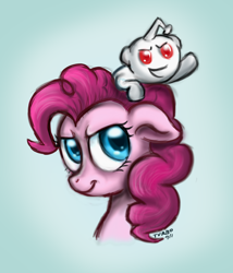 Size: 1200x1400 | Tagged: safe, artist:turbosolid, character:pinkie pie, species:pony, bust, female, mare, reddit, snoo