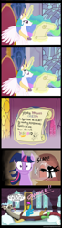 Size: 1500x5500 | Tagged: safe, artist:elbdot, character:discord, character:princess celestia, character:twilight sparkle, episode:keep calm and flutter on, g4, my little pony: friendship is magic, chocolate milk, comic, discord being discord, karma