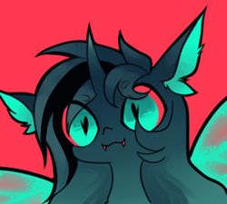 Size: 300x270 | Tagged: safe, artist:minty--fresh, oc, oc:minty fresh, species:changeling, changeling oc, cute, profile picture, solo, teal changeling