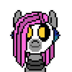 Size: 300x300 | Tagged: safe, artist:nukepony360, oc, oc only, oc:7a, species:pony, android, bust, female, pixel art, robot, robot pony, simple background, transparent background