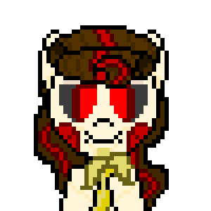Size: 300x300 | Tagged: safe, artist:nukepony360, oc, oc only, oc:vocal pitch, species:pony, android, animated, ask, ask the prototypes, banana, eating, food, herbivore, pixel art, robot, robot pony, simple background, transparent background