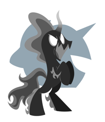 Size: 1280x1479 | Tagged: safe, artist:ryuyo, character:pony of shadows, character:stygian, species:pony, species:unicorn, cute, glowing eyes, male, shadorable, silhouette, solo, vector