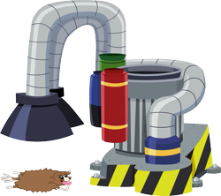 Size: 1291x1145 | Tagged: safe, artist:dbapplejack, character:winona, species:dog, flattened, industrial strength pet dryer, machine, simple background, tongue out, transparent background, vector