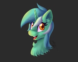 Size: 1280x1024 | Tagged: safe, artist:thedamneddarklyfox, character:lyra heartstrings, species:pony, species:unicorn, bust, female, head, portrait, simple background, smiling, solo