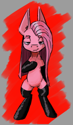 Size: 1122x1920 | Tagged: safe, artist:pinkamenadianepi, character:pinkamena diane pie, character:pinkie pie, species:pony, bipedal, boots, clothing, leather, leather boots, shoes, standing