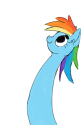 Size: 526x810 | Tagged: safe, artist:pinkamenadianepi, character:rainbow dash, species:pony, female, long dash, long pony, mare, simple background, smiling, solo
