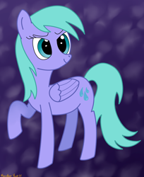 Size: 2458x3016 | Tagged: safe, artist:rainbowšpekgs, character:icy rain, species:pegasus, species:pony, background pony, female, pose, simple background, smiling, solo, standing, wings