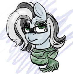 Size: 375x380 | Tagged: safe, artist:huffylime, oc, species:pegasus, species:pony, clothing, glasses, scarf