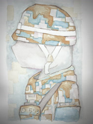 Size: 3024x4032 | Tagged: safe, artist:papersurgery, military, solo, traditional art, watercolor painting