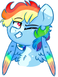 Size: 470x621 | Tagged: safe, artist:honneymoonmlp, character:rainbow dash, species:pegasus, species:pony, chest fluff, female, simple background, solo, white background
