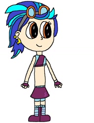 Size: 1024x1341 | Tagged: safe, artist:mixopolischannel, character:indigo zap, my little pony:equestria girls, boots, boxing boots, boxing bra, boxing skirt, boxing trunks, clothing, crossover, cycling shorts, exeron fighters, exeron gloves, exeron outfit, fingerless gloves, gloves, hairpin, midriff, mma gloves, shoes, skirt, sports boots, sports bra, sports shoes, sports skirt