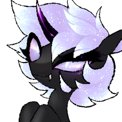 Size: 360x360 | Tagged: safe, artist:minty--fresh, oc, oc only, oc:sol arkana, species:changeling, changeling princess, profile picture, simple background, solo, transparent background, white changeling