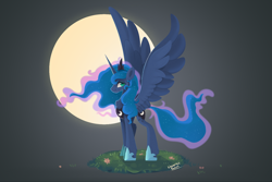Size: 1500x1000 | Tagged: safe, artist:liquorice_sweet, character:princess luna, species:alicorn, species:pony, female, moon, solo
