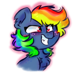 Size: 421x421 | Tagged: safe, artist:honneymoonmlp, character:evil pie hater dash, character:rainbow dash, species:pegasus, species:pony, episode:secrets and pies, g4, my little pony: friendship is magic, female, freckles, solo