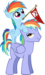 Size: 3534x5882 | Tagged: safe, artist:jerick, character:rainbow blaze, character:rainbow dash, episode:games ponies play, g4, my little pony: friendship is magic, absurd resolution, father and daughter, filly, flag, simple background, transparent background, vector