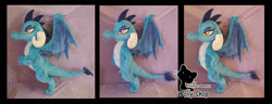 Size: 1566x600 | Tagged: safe, artist:wollyshop, character:princess ember, species:dragon, commission, dragon lord ember, embroidery, horns, irl, photo, plushie, posable, solo