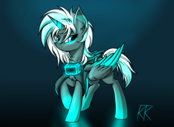 Size: 1370x1000 | Tagged: safe, artist:ktk's sky, oc, oc only, oc:time fence, species:alicorn, species:pony, box, clothing, male, solo, two toned wings, wings