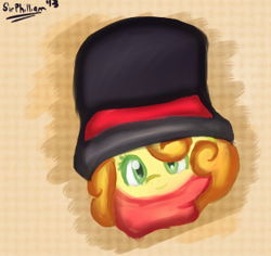 Size: 329x310 | Tagged: safe, artist:phillnana, character:carrot top, character:golden harvest, clothing, hat, profile