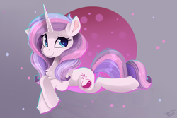 Size: 3000x2000 | Tagged: safe, artist:liquorice_sweet, character:potion nova, species:pony, species:unicorn, g4, my little pony:pony life, chest fluff, cute, female, g4.5 to g4, heart eyes, high res, leg fluff, lying down, mare, novabetes, prone, simple background, solo, wingding eyes