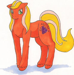 Size: 770x776 | Tagged: safe, artist:rikakitty, species:earth pony, species:pony, g2, berry bright, female, solo, traditional art