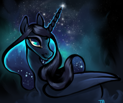 Size: 773x651 | Tagged: safe, artist:thrimby, character:princess luna, species:alicorn, species:pony, g4, bust, constellation, ethereal mane, female, galaxy mane, mare, solo, upper body
