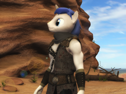 Size: 1280x960 | Tagged: safe, artist:siberianfuta, character:shining armor, species:anthro, species:pony, species:unicorn, g4, 3d, armor, clothing, fantasy, horn, male, solo, source filmmaker