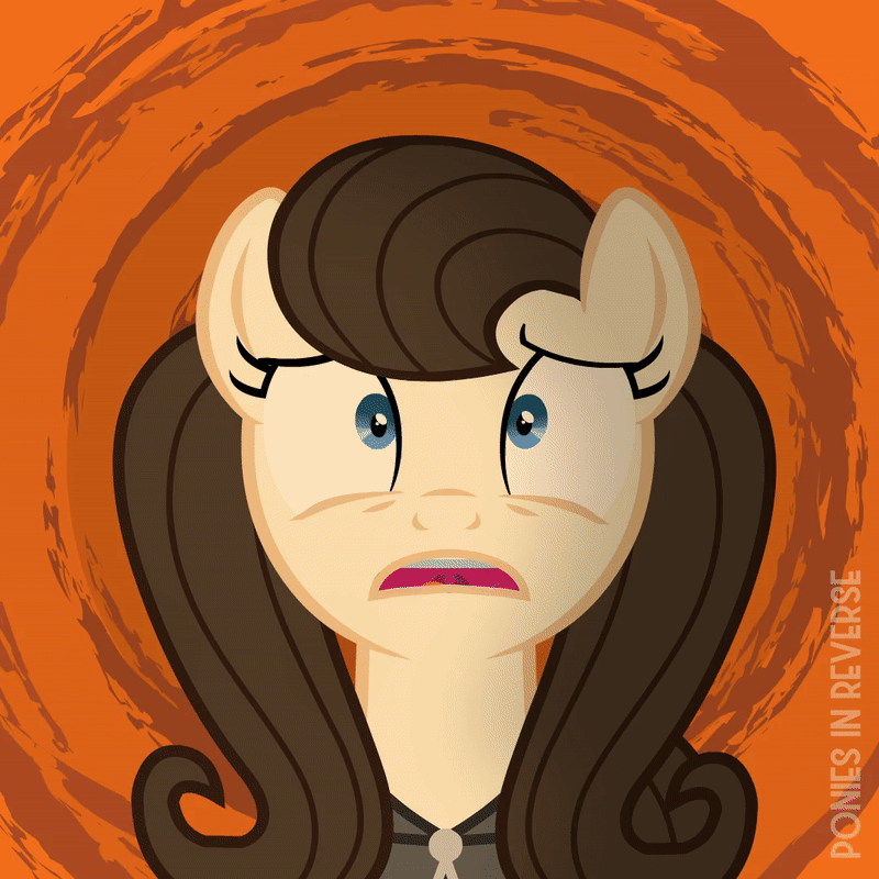 Size: 800x800 | Tagged: safe, artist:reverse studios, oc, oc:dizzy strings, species:earth pony, species:pony, g4, animated, anxiety, blue eyes, brown mane, clothing, commission, hoodie, hyperventilating, loop, pigtails, show accurate, shrunken pupils, solo, stressed, ych result, zipper