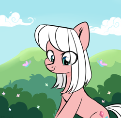 Size: 910x884 | Tagged: safe, artist:shiny-dust, oc, oc only, species:pony, g4, butterfly, chest fluff, solo
