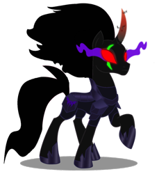 Size: 856x934 | Tagged: safe, artist:dragonchaser123, artist:venjix5, character:king sombra, character:tempest shadow, species:alicorn, species:pony, species:unicorn, g4, alicornified, armor, blank eyes, colored horn, corrupted, curved horn, disembodied horn, eye scar, female, glowing scar, horn, mare, oh no, possessed, race swap, red eyes, scar, simple background, solo, sombra eyes, sombra's horn, tempest gets her horn back, tempest with sombra's horn, transparent background, well shit, xk-class end-of-the-world scenario