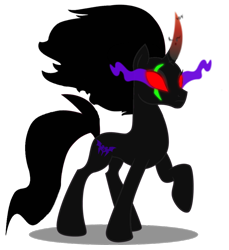 Size: 856x934 | Tagged: safe, artist:dragonchaser123, artist:venjix5, character:king sombra, character:tempest shadow, species:pony, species:unicorn, g4, blank eyes, colored horn, corrupted, curved horn, disembodied horn, eye scar, female, glowing scar, horn, mare, oh no, possessed, pretty pretty tempest, red eyes, scar, simple background, solo, sombra eyes, sombra's horn, tempest gets her horn back, tempest with sombra's horn, transparent background, well shit, xk-class end-of-the-world scenario