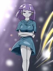 Size: 1536x2048 | Tagged: safe, artist:batipin, character:maud pie, species:eqg human, g4, my little pony:equestria girls, breasts, busty maud pie, clothing, dress, female, legs, one eye closed, solo