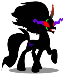 Size: 856x934 | Tagged: safe, artist:dragonchaser123, artist:venjix5, character:king sombra, character:pony of shadows, character:tempest shadow, species:pony, species:unicorn, g4, blank eyes, colored horn, corrupted, curved horn, disembodied horn, eye scar, female, glowing scar, horn, mare, oh no, possessed, pretty pretty tempest, red eyes, scar, simple background, solo, sombra eyes, sombra's horn, tempest gets her horn back, tempest with sombra's horn, transparent background, well shit, xk-class end-of-the-world scenario