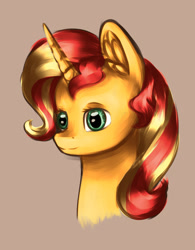 Size: 714x914 | Tagged: safe, artist:brilliant-luna, character:sunset shimmer, species:pony, species:unicorn, g4, bust, female, mare, portrait, sketch, solo