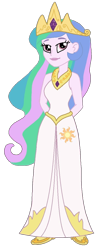 Size: 536x1316 | Tagged: safe, artist:cruelladevil84, character:princess celestia, character:principal celestia, species:eqg human, g4, my little pony:equestria girls, arm behind back, clothing, cutie mark, cutie mark on clothes, dress, female, human female, photo, simple background, solo, transparent background