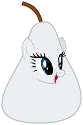 Size: 3100x4691 | Tagged: safe, artist:namelesshero2222, character:rarity, female, pear, pearity, pun, simple background, solo, transparent background, vector, wat