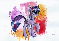 Size: 2416x1696 | Tagged: safe, artist:smartmeggie, character:twilight sparkle, female, solo, traditional art, watercolor painting