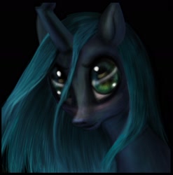 Size: 1536x1555 | Tagged: safe, artist:valeriyashyshkina, character:queen chrysalis, species:changeling, bust, changeling queen, female, portrait, solo