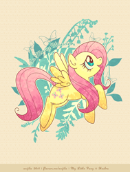 Size: 604x800 | Tagged: safe, artist:anjila, character:fluttershy, species:pegasus, species:pony, female, looking up, mare, open mouth, smiling, so many wonders, solo, spread wings, wings
