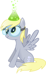 Size: 10000x15955 | Tagged: safe, artist:almostfictional, character:derpy hooves, species:pegasus, species:pony, absurd resolution, beaker, female, goggles, mare, science, scrunchy face, simple background, solo, transparent background, vector