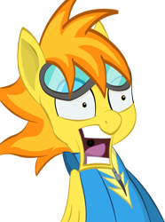 Size: 805x1080 | Tagged: safe, artist:zipomon, character:spitfire, reaction image, shocked, simple background, transparent background