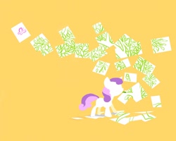 Size: 1280x1024 | Tagged: safe, artist:chung-sae, character:sweetie belle, female, mouth hold, pencil, silhouette, solo
