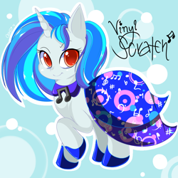 Size: 850x850 | Tagged: safe, artist:sugaryrainbow, character:dj pon-3, character:vinyl scratch, female, solo