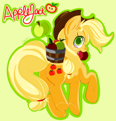 Size: 950x1000 | Tagged: safe, artist:sugaryrainbow, character:applejack, female, solo