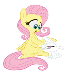 Size: 669x731 | Tagged: safe, artist:circustent, character:angel bunny, character:fluttershy, simple background, transparent background