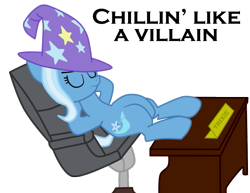 Size: 853x657 | Tagged: safe, artist:filipinoninja95, character:trixie, clothing, female, hat, hooves on the table, simple background, solo, transparent background, trixie's hat