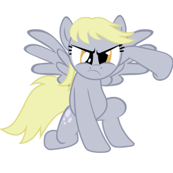 Size: 3500x3500 | Tagged: safe, artist:mrflabbergasted, character:derpy hooves, species:pegasus, species:pony, action pose, angry, epic derpy, female, high res, mare, simple background, solo, transparent background, vector