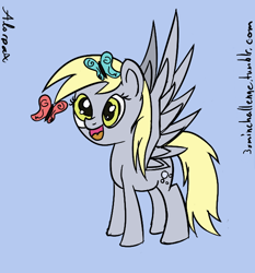 Size: 580x623 | Tagged: safe, artist:alorpax, character:derpy hooves, species:pegasus, species:pony, 30 minute art challenge, butterfly, female, mare